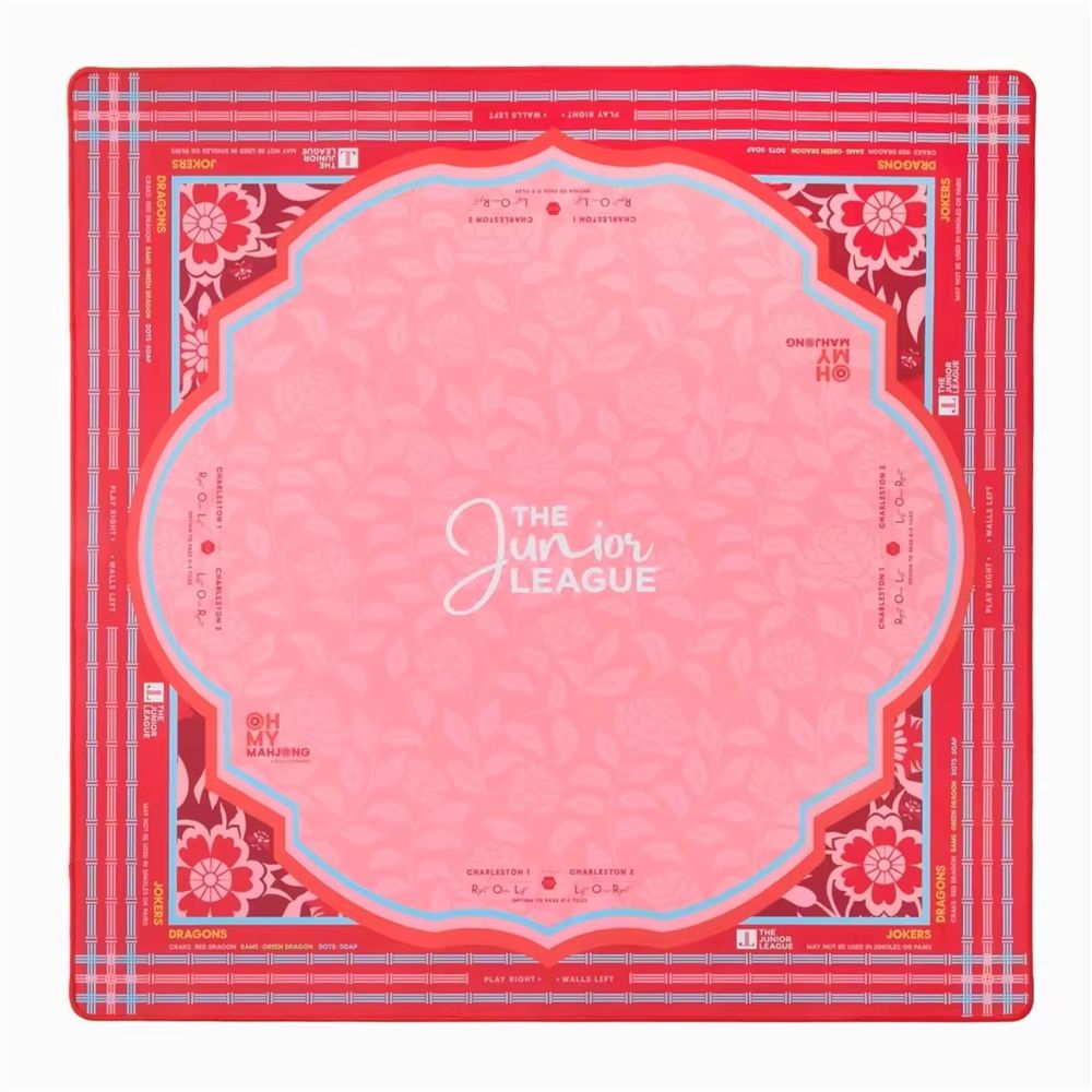 Pastel Pink American Mahjong Mat - Preppy Style for Girls’ Game Nights