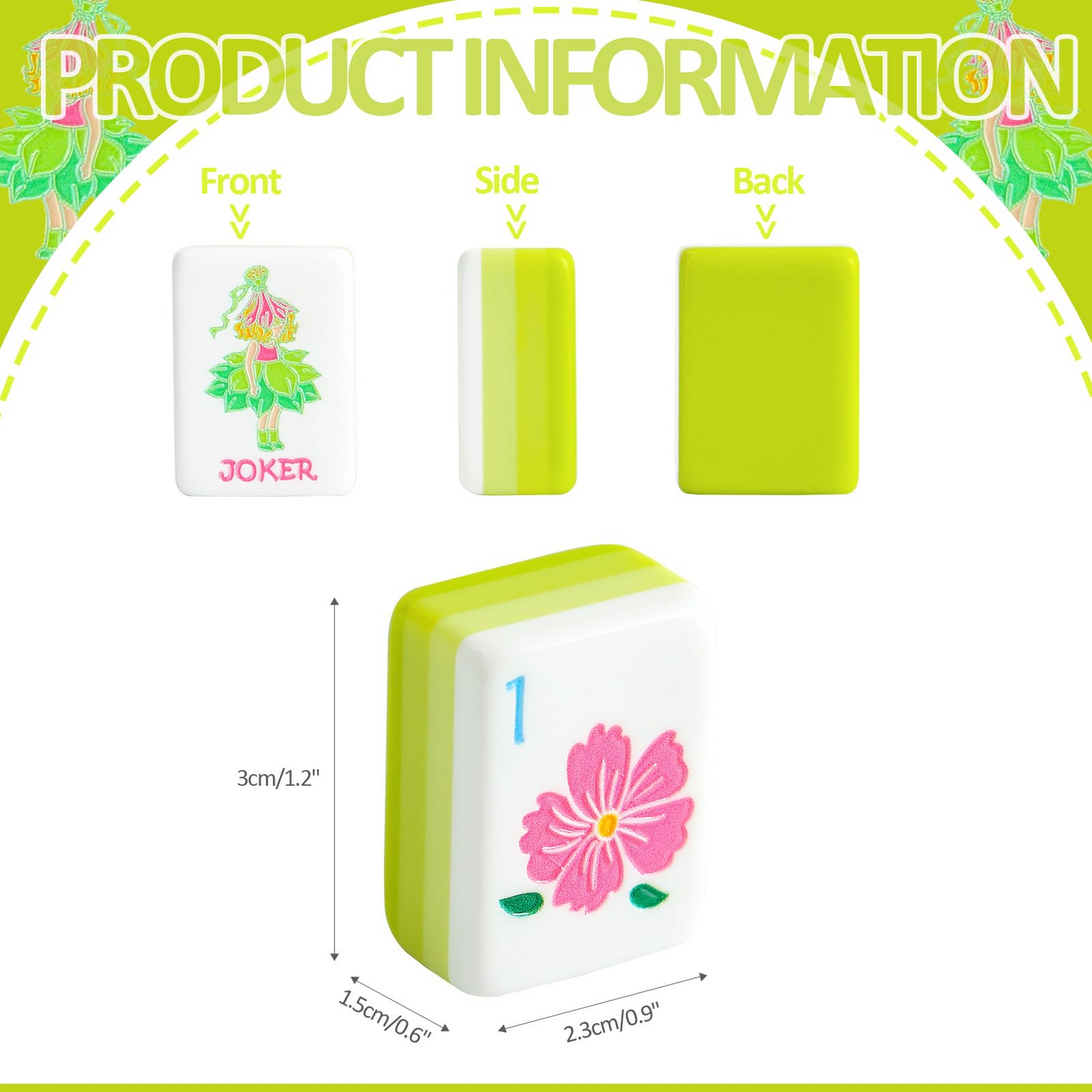 Floral Garden American Mahjong Set - Premium Green Accent Tiles with Whimsical Floral Art for Game Night, Gatherings & Gifts