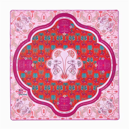 A Uniquely Whimsical Tropical Watercolor Mahjong Mat