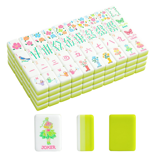 Floral Garden American Mahjong Set - Premium Green Accent Tiles with Whimsical Floral Art for Game Night, Gatherings & Gifts