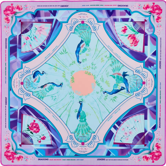 Watercolor Tropical American Mahjong Mat，Whimsical Tropical Watercolor Design That Stands Out
