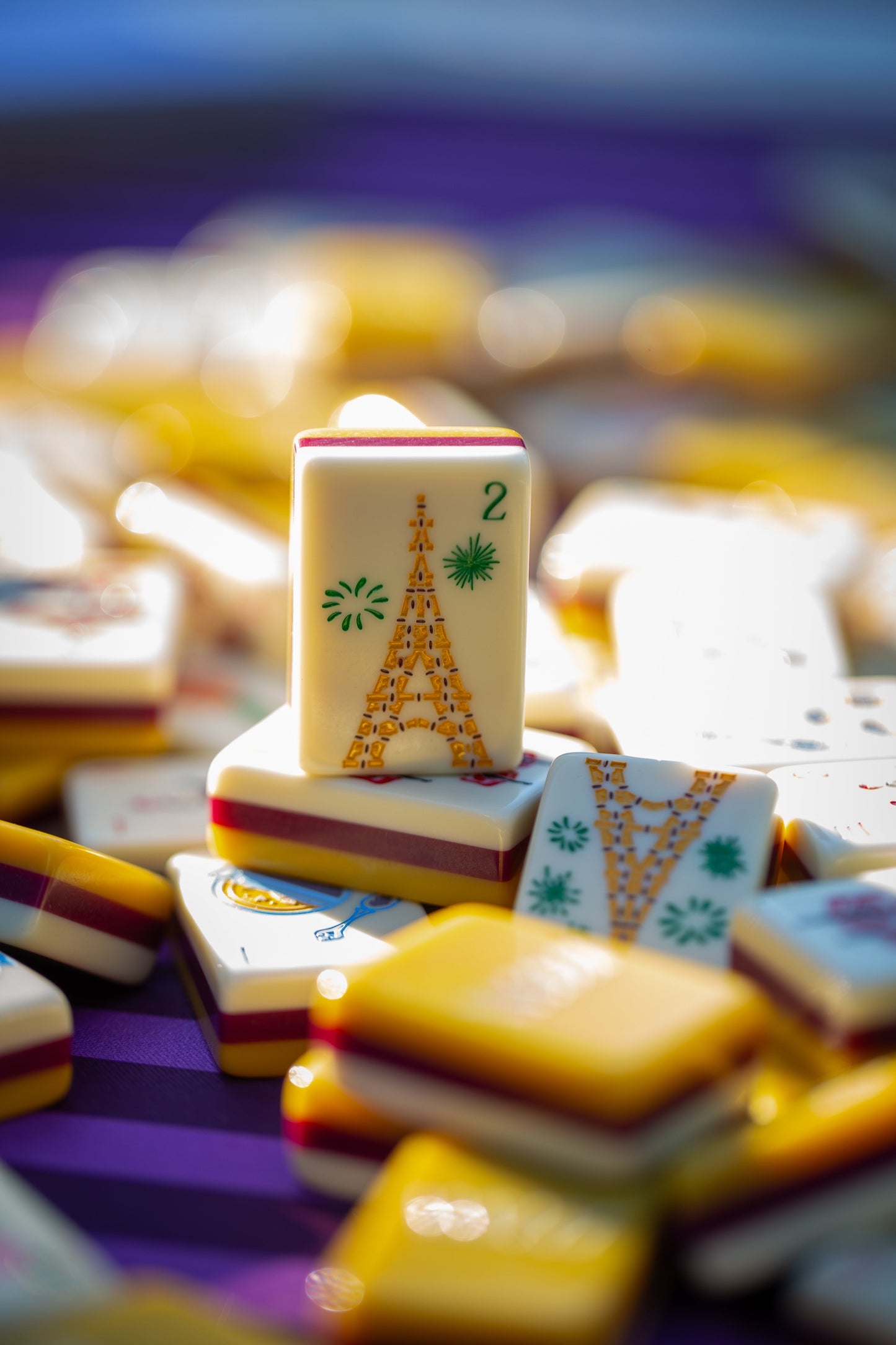 Pre-sale Gold Paris Themed American Mahjong Set | Limited Edition Luxury 162 Artisan Tiles with Accessories